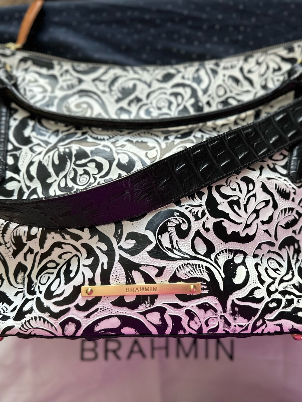 Brahmin Medium Asher Tote - Black Rousseau